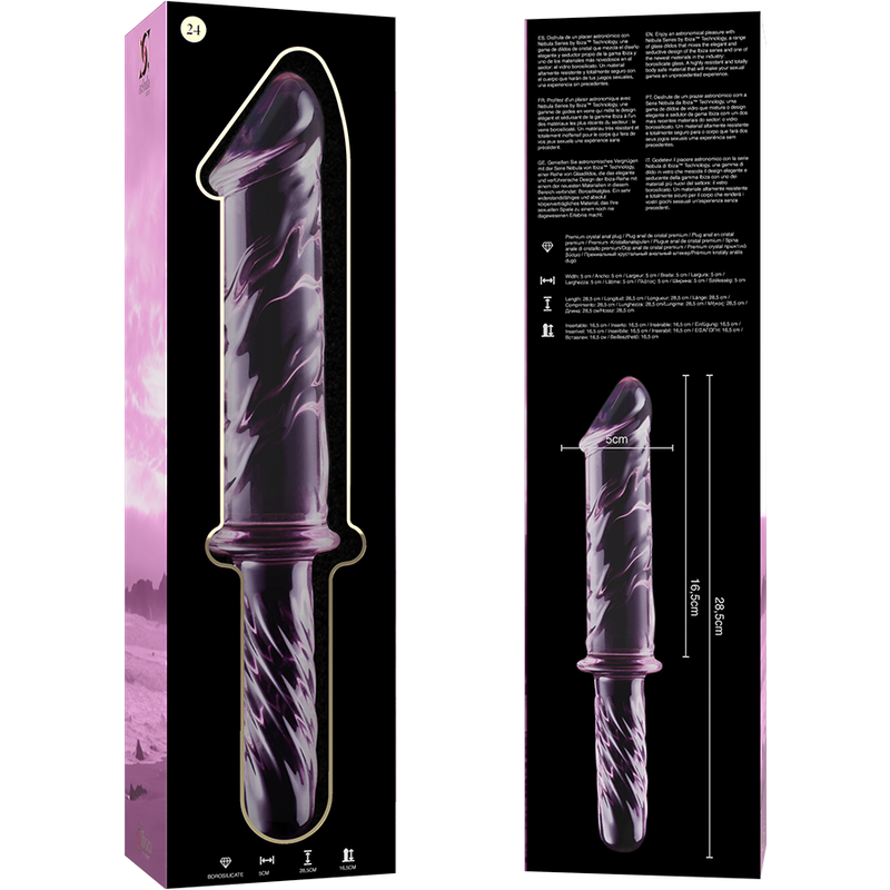 Nebula Series Model 24 Glass Dildo 28.5 x 5cm Pink