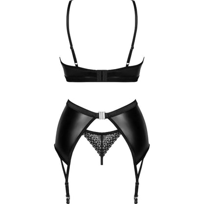 Obsessive Norides Wet Look 3 Piece Lingerie Set