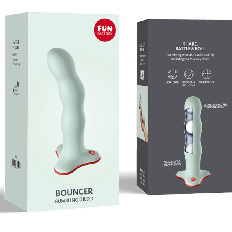 Fun Factory Bouncer Unique Silicone Shake Dildo Sage Green