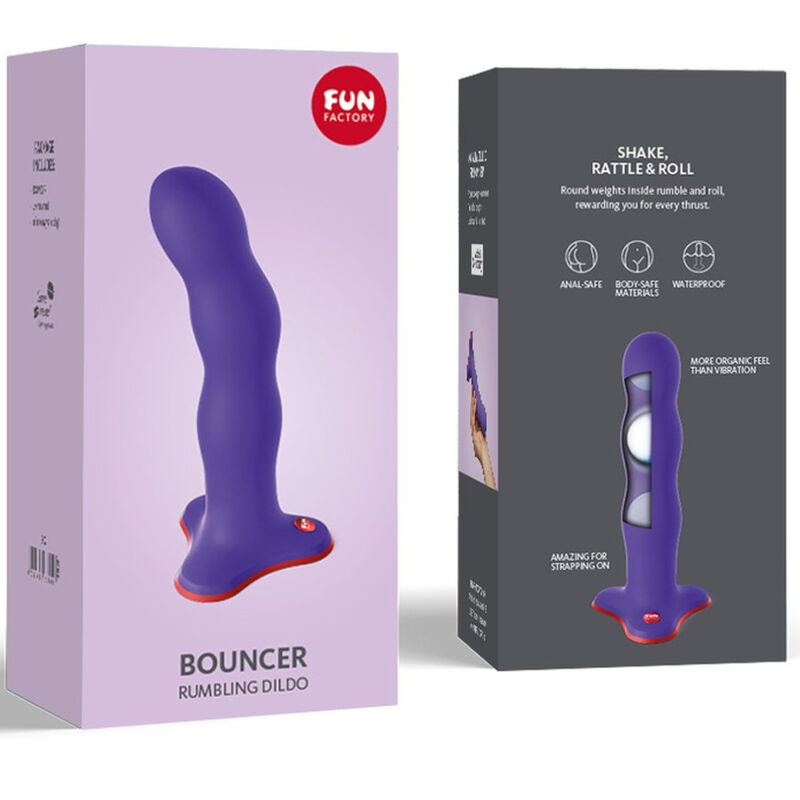 Fun Factory Bouncer Unique Silicone Shake Dildo Flashy Purple