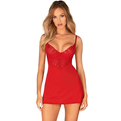 Obsessive Ingridia Red Chemise & Thong