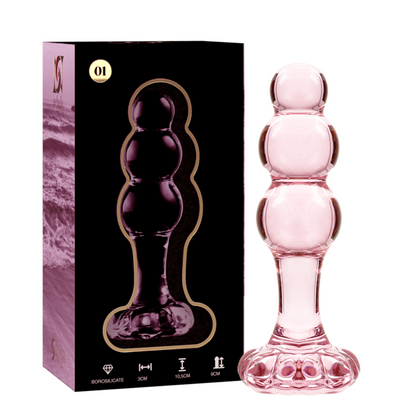 Nebula Series Model 1 Glass Butt Plug 10.7 x 3cm Pink