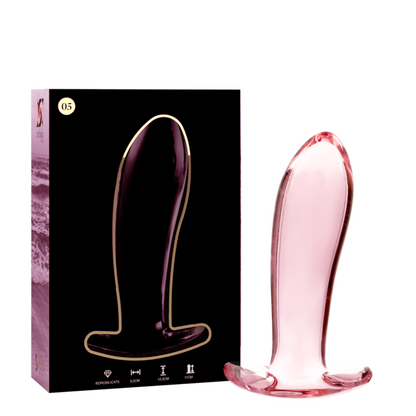 Nebula Series Model 5 Glass Butt Plug 12.5 x 3.5cm Pink