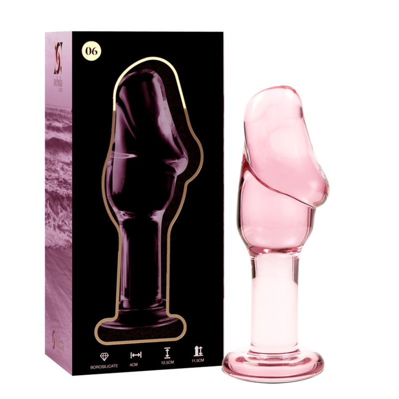 Nebula Series Model 6 Glass Butt Plug 12.5 x 4cm Pink