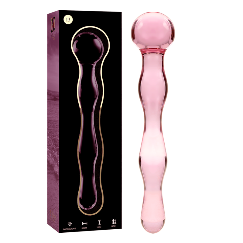 Nebula Series Model 13 Glass Dildo 18 x 3.5cm Pink