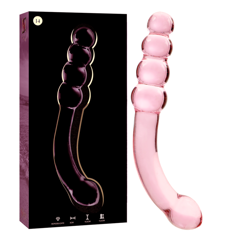 Nebula Series Model 14 Glass Dildo 18.5 x 3cm Pink