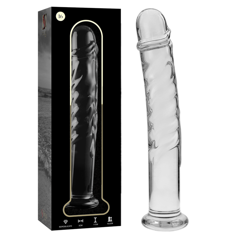 Nebula Series Model 16 Glass Dildo 18.5 x 3cm Clear