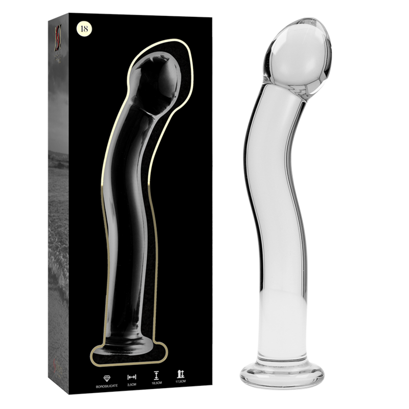 Nebula Series Model 18 Glass Dildo 18.5 x 3.5cm Clear