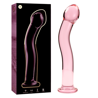 Nebula Series Model 18 Glass Dildo 18.5 x 3.5cm Pink