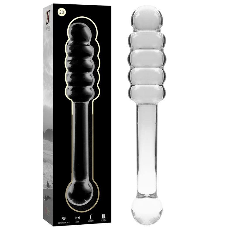 Nebula Series Model 20 Glass Dildo 20.5 x 3cm Clear