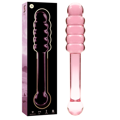 Nebula Series Model 20 Glass Dildo 20.5 x 3cm Pink