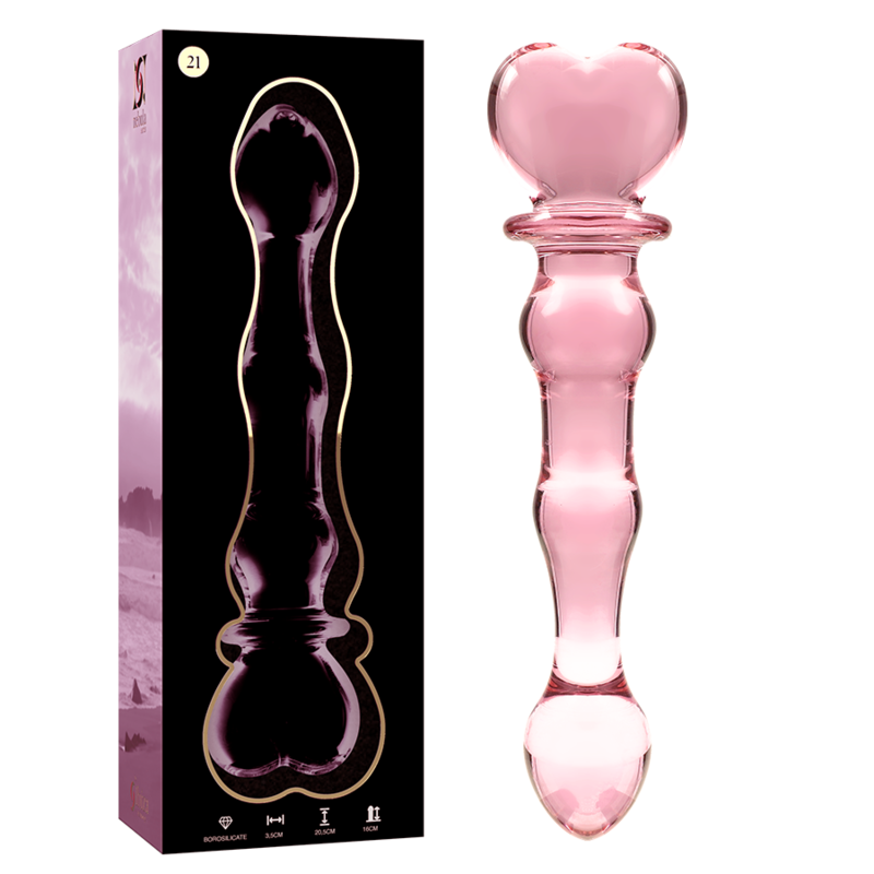 Nebula Series Model 21 Glass Dildo 20.5 x 3.5cm Pink