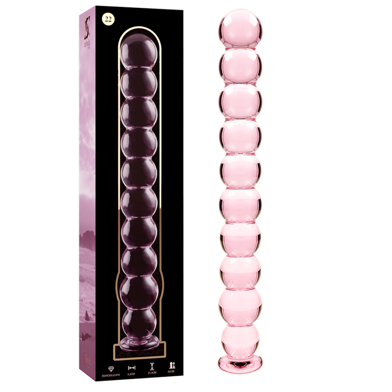 Nebula Series Model 22 Glass Dildo 21.5 x 2.5cm Pink