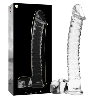 Nebula Series Model 23 Glass Dildo 21.5 x 4cm Clear