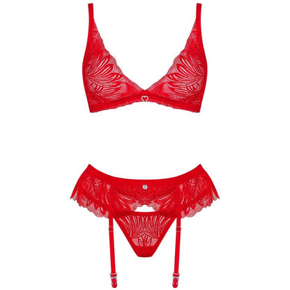 Obsessive Chilisa Red Lingerie Set With Garter Belt