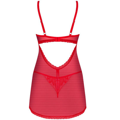 Obsessive Chilisa Red See-Through Babydoll & Thong