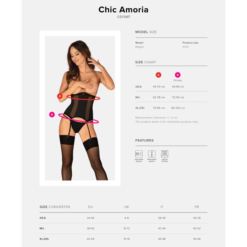 Obsessive Chic Amoria Black Corset & Thong