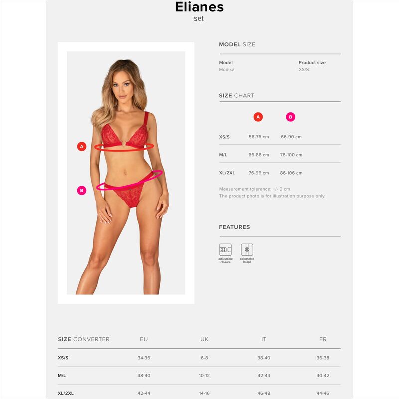 Obsessive Elianes Red Lacy Heart Set