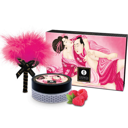 Shunga Edible Massage Powder Kit Raspberry Feeling