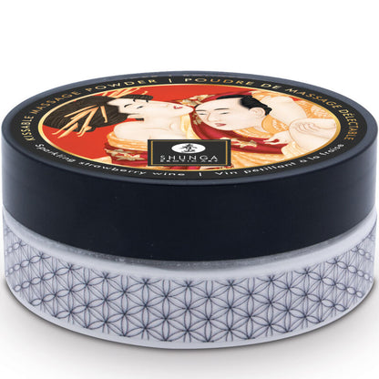 Shunga Edible Massage Powder Kit Sparkling Strawberry Wine