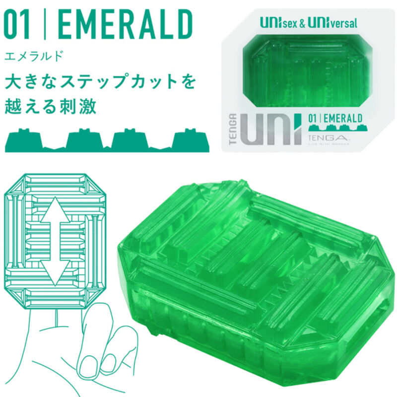 Tenga Uni Emerald Textured Finger Sleeve Stroker