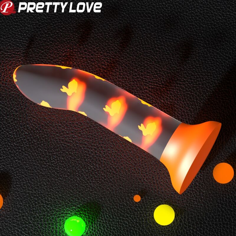 Pretty Love Magical Nightfall Silicone Dildo Luminous Orange