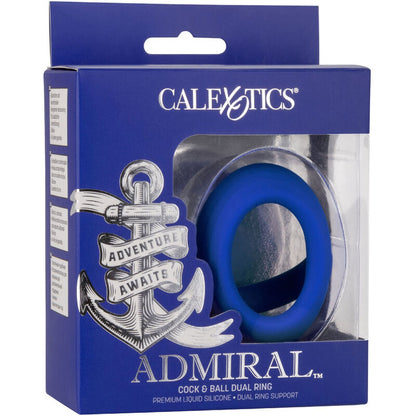 CalExotics Admiral Cock And Ball Dual Ring Blue