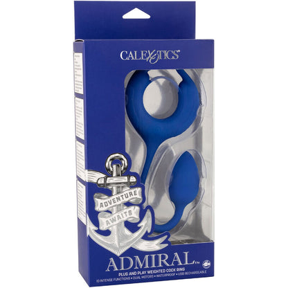 CalExotics Admiral Plug And Play Weighted Cock Ring Blue