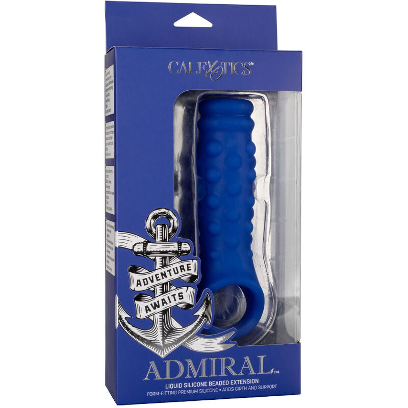 CalExotics Admiral Beaded Penis Extension Blue