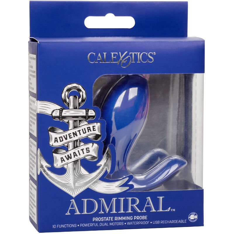 CalExotics Admiral Vibrating Prostate Rimming Probe Blue