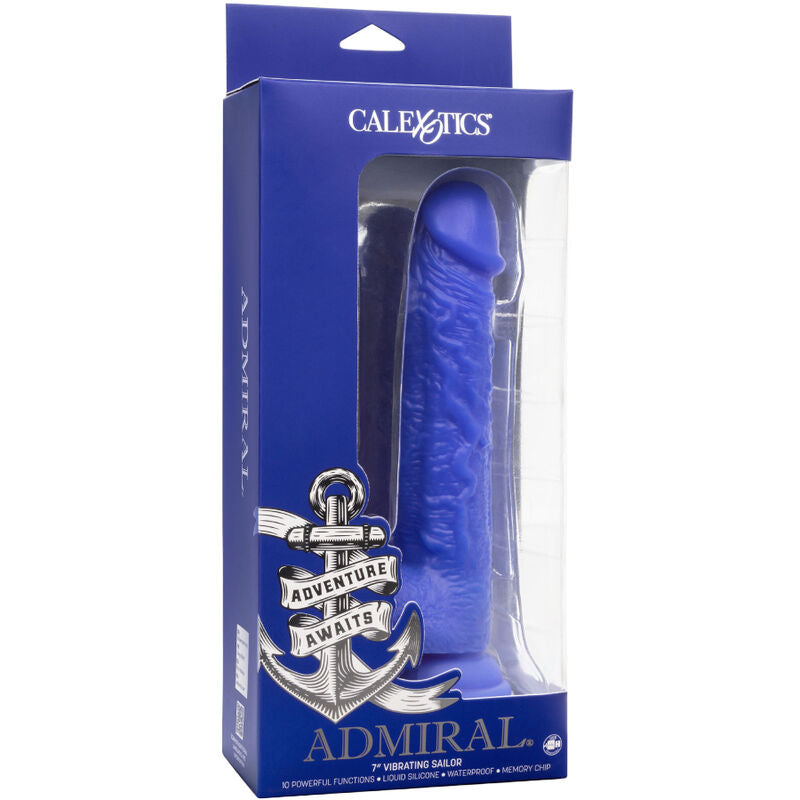 CalExotics Admiral Sailor Vibrating Silicone Dildo Blue