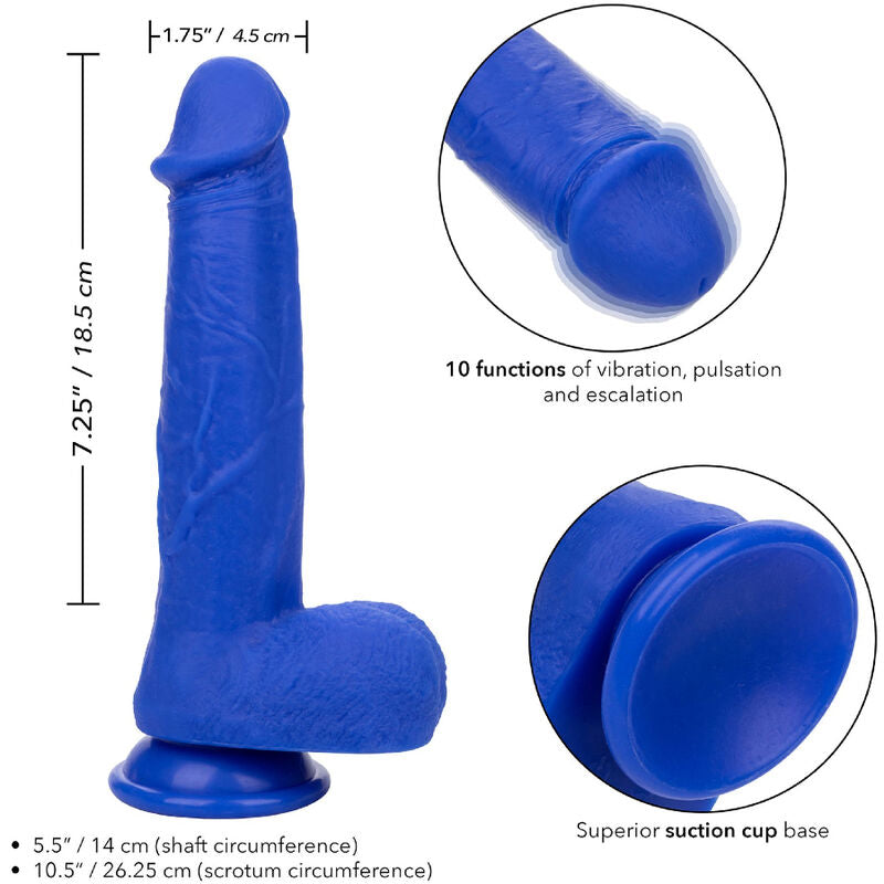 CalExotics Admiral Captain Vibrating Silicone Dildo Blue