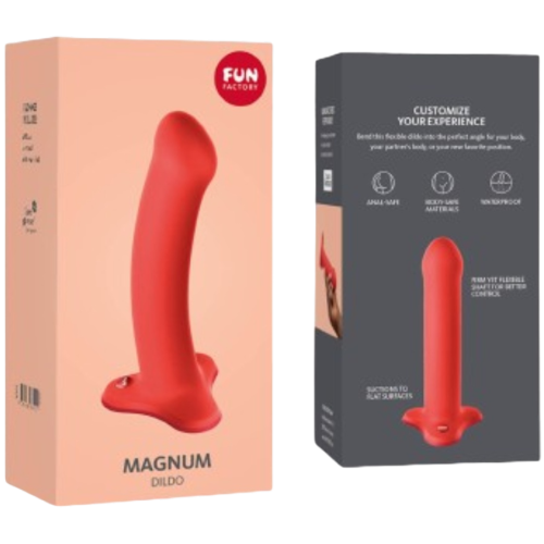 Fun Factory Magnum Flexible Silicone Dildo Flashy Coral