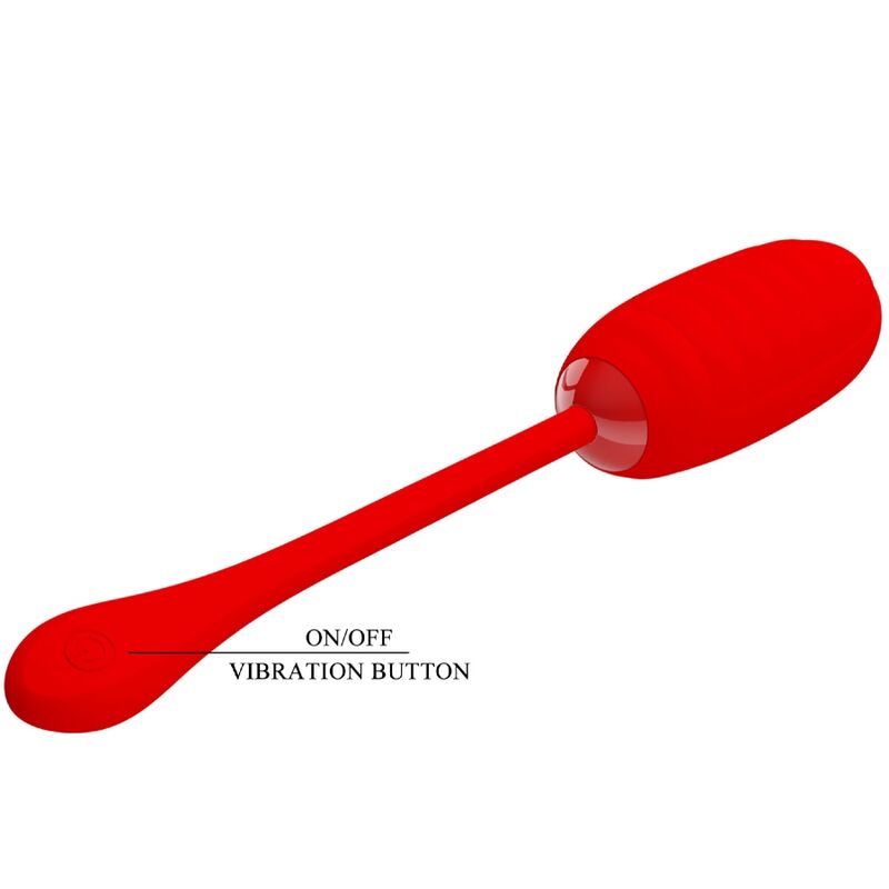 Pretty Love Kirk Ribbed Vibrating Egg Red