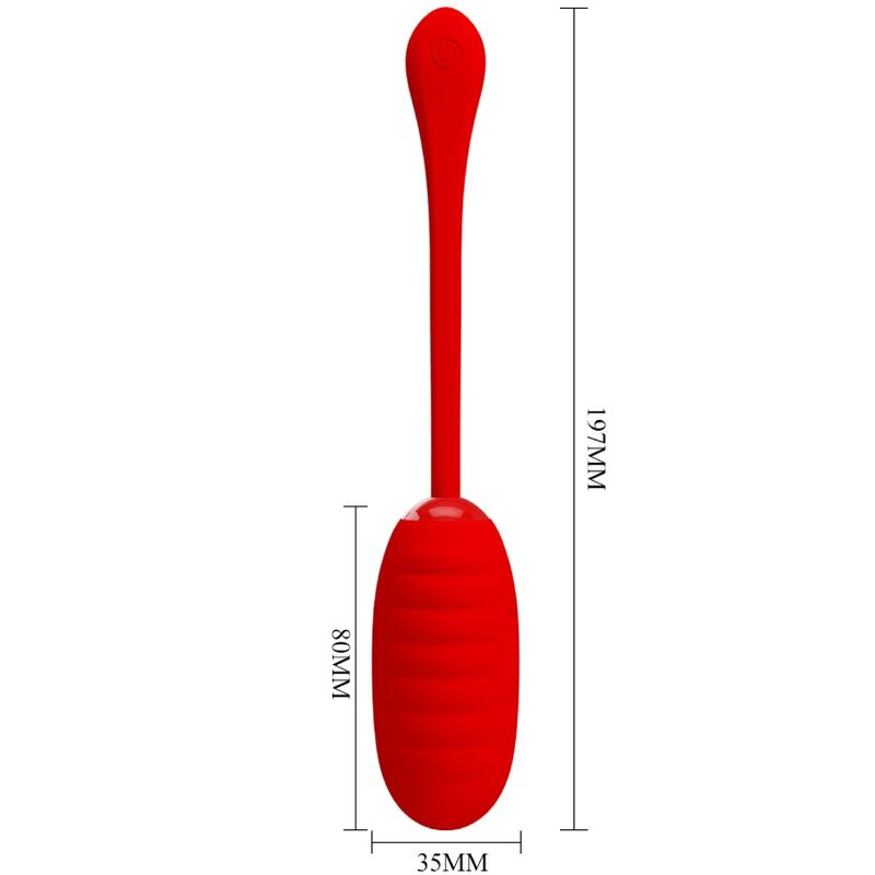 Pretty Love Kirk Ribbed Vibrating Egg Red