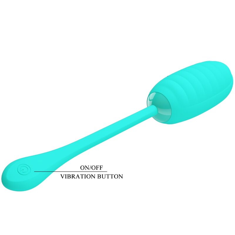 Pretty Love Kirk Ribbed Vibrating Egg Aqua