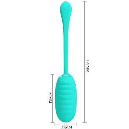 Pretty Love Kirk Ribbed Vibrating Egg Aqua