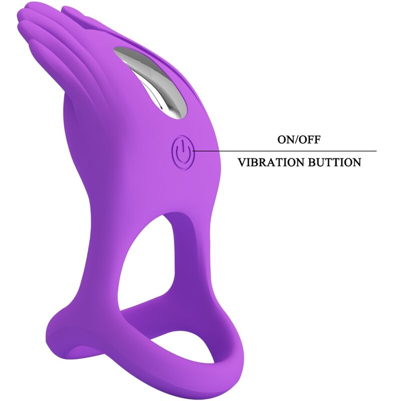 Pretty Love Silas Vibrating Silicone Penis Ring Purple