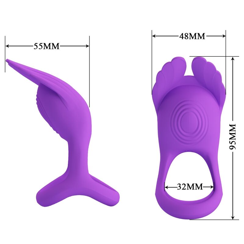 Pretty Love Silas Vibrating Silicone Penis Ring Purple