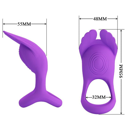 Pretty Love Silas Vibrating Silicone Penis Ring Purple