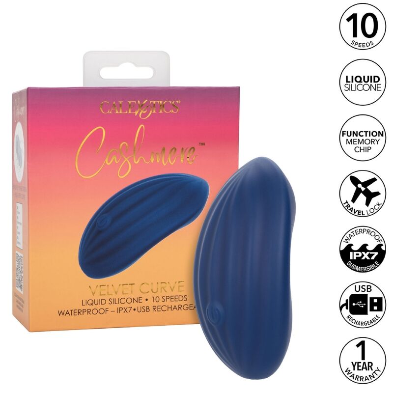 CalExotics Cashmere Velvet Curve Vibrator Blue