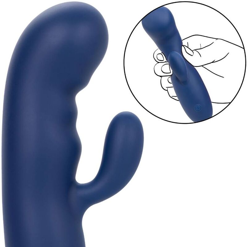 CalExotics Cashmere Silk Duo Rabbit Vibrator Blue