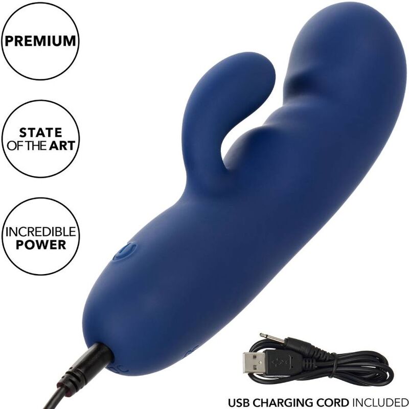 CalExotics Cashmere Silk Duo Rabbit Vibrator Blue