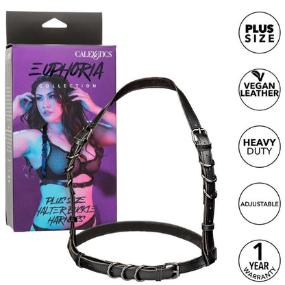 CalExotics Euphoria Plus Size Halter Buckle Harness Black