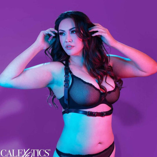 CalExotics Euphoria Plus Size Halter Buckle Harness Black