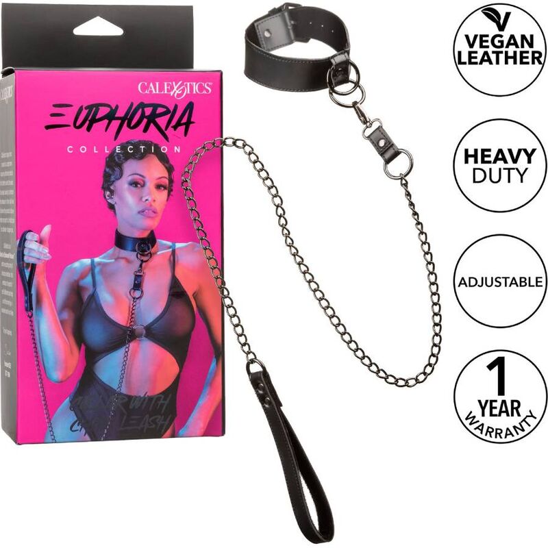 CalExotics Euphoria Collar With Chain Leash