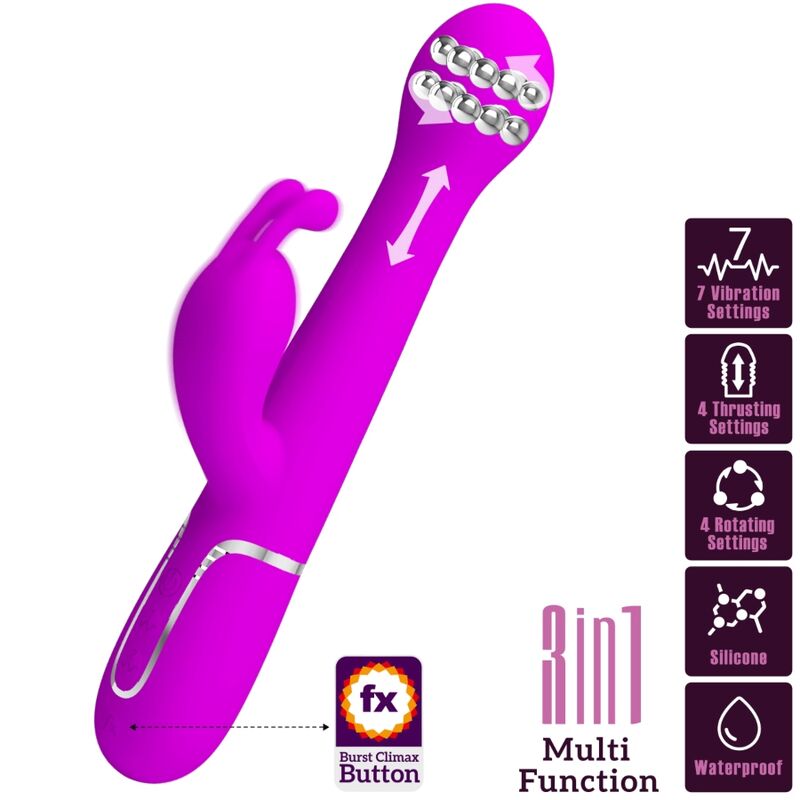 Pretty Love Dejon 3 In 1 Multifunction Rabbit Vibrator Violet