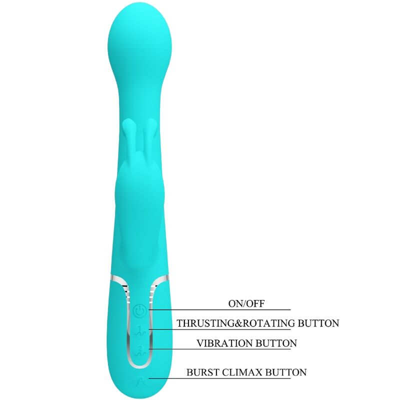 Pretty Love Dejon 3 In 1 Multifunction Rabbit Vibrator Aqua