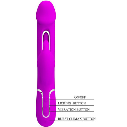 Pretty Love Kampas Rabbit 3 In 1 Multifunction Vibrator With Tongue Violet