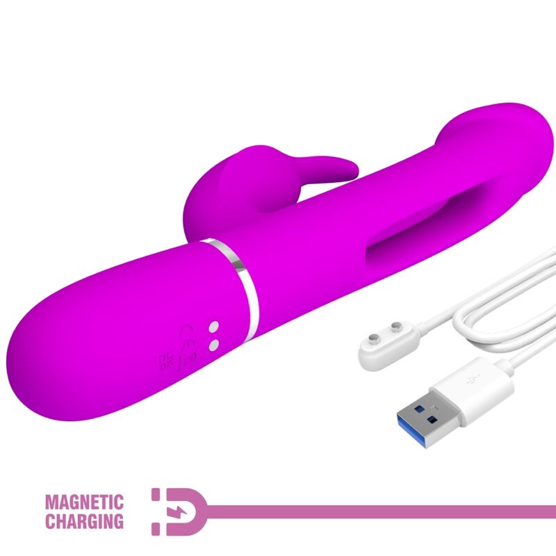 Pretty Love Kampas Rabbit 3 In 1 Multifunction Vibrator With Tongue Violet